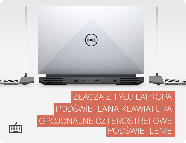 ZŁĄCZA Z TYŁU LAPTOPA
          PODŚWIETLANA KLAWIATURA
          OPCJONALNE CZTEROSTREFOWE
          PODŚWIETLENIE