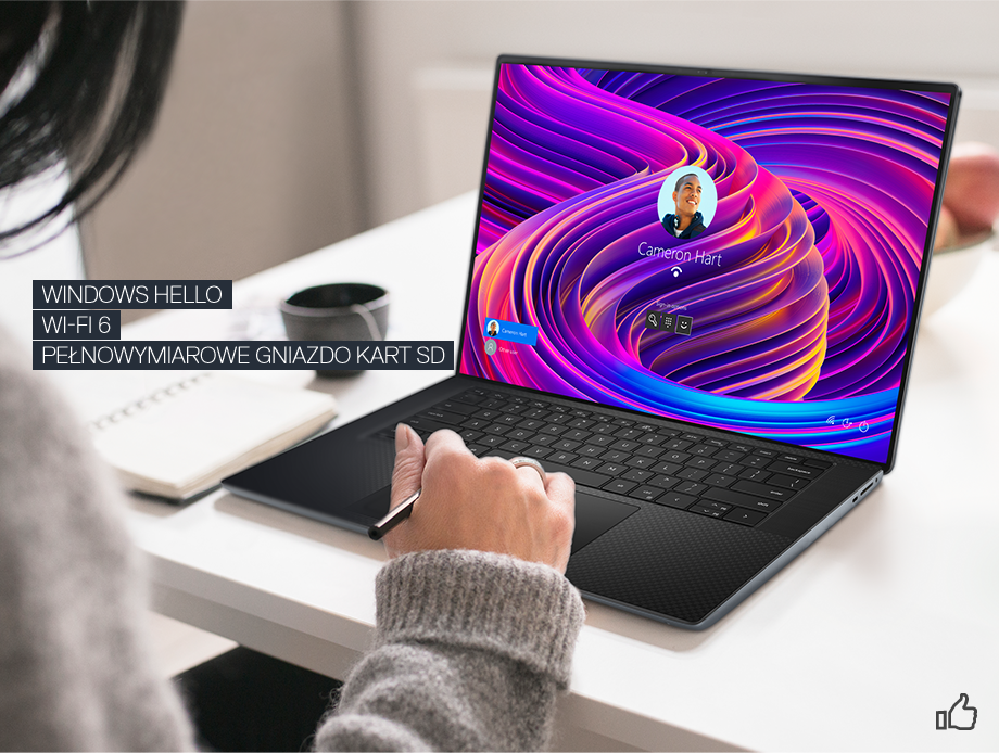 WINDOWS HELLO
      WI-FI 6
      PEŁNOWYMIAROWE GNIAZDO KART SD