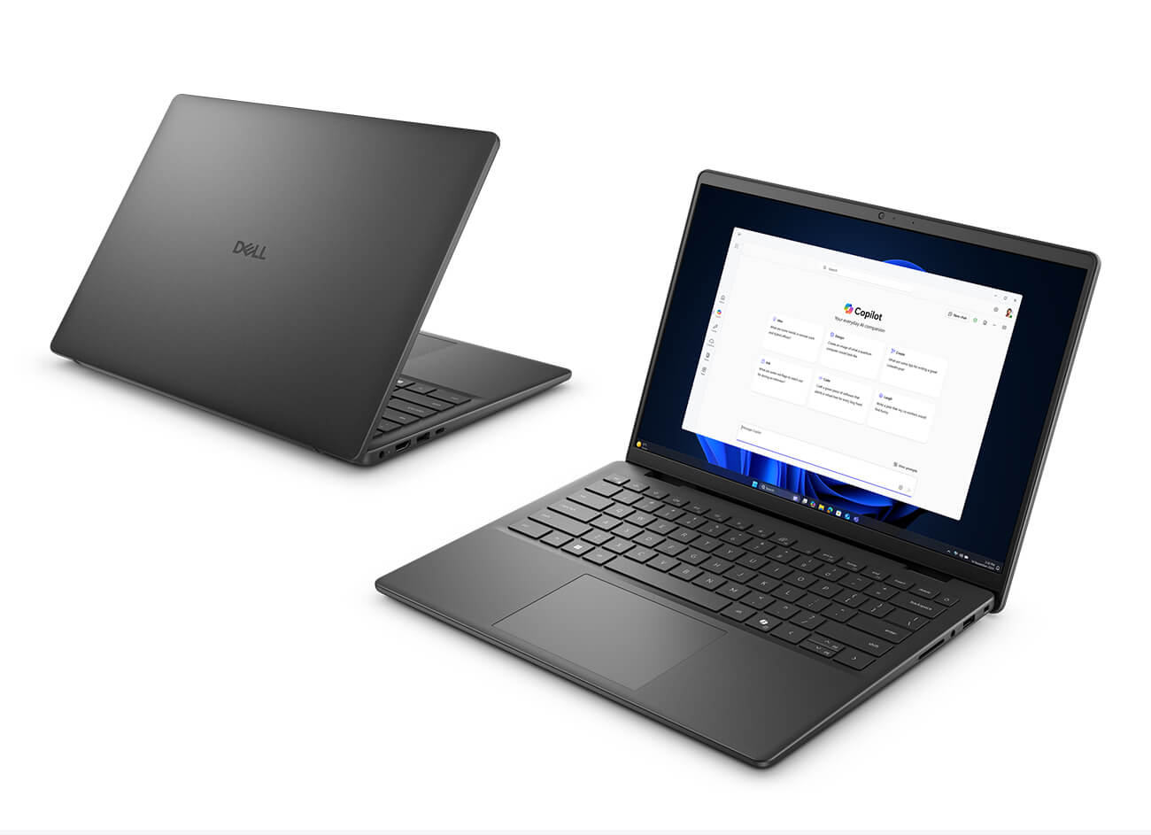 Dwa laptopy Dell Vostro, jeden otwarty, drugi zamknięty