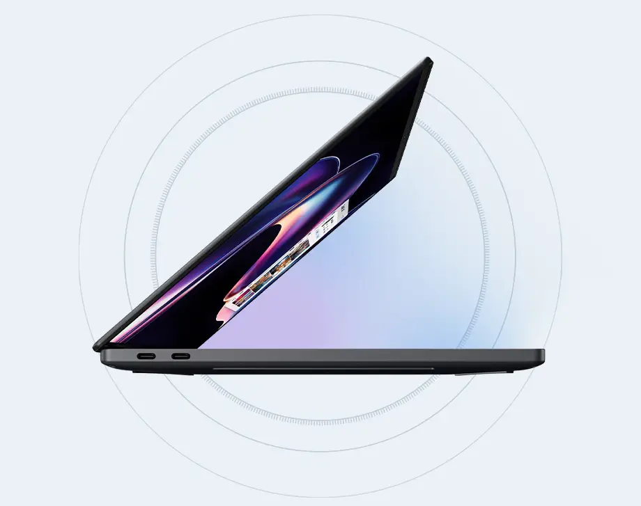 Boczny widok na smukły profil laptopa Dell XPS 14