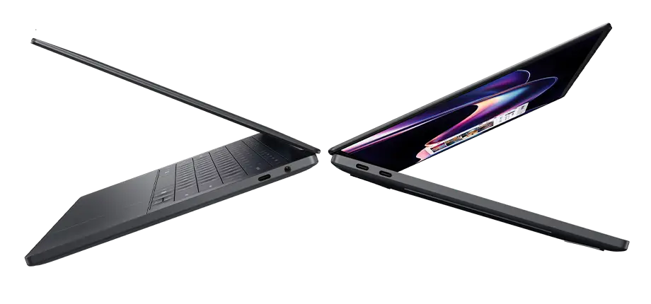 Widok na porty laptopa Dell XPS 14 z obu stron