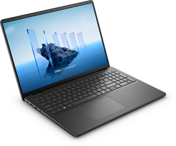 Laptop Dell 16 otwarty pod kątem