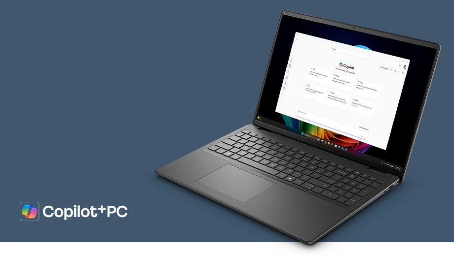 Asystent Copilot wyświetlony na ekranie laptopa Dell 16