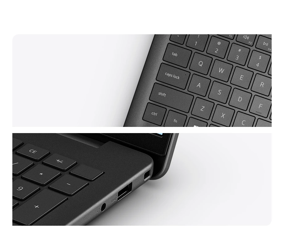 Zbliżenie na podświetlaną klawiaturę z sekcją numeryczną laptopa Dell 16